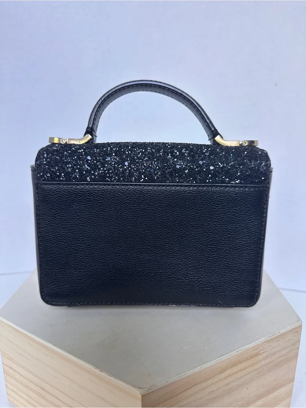 Kate Spade New York Maisie Black Rock Glitter Top Handle Handbag (No Strap)